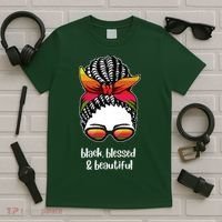 Black Blessed And Beautiful Hair Bun T-Shirt thumb 5