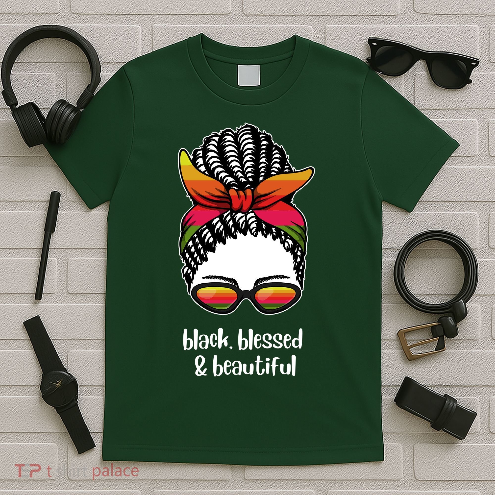 Black Blessed And Beautiful Hair Bun T-Shirt