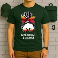 Black Blessed And Beautiful Hair Bun T-Shirt thumb 6