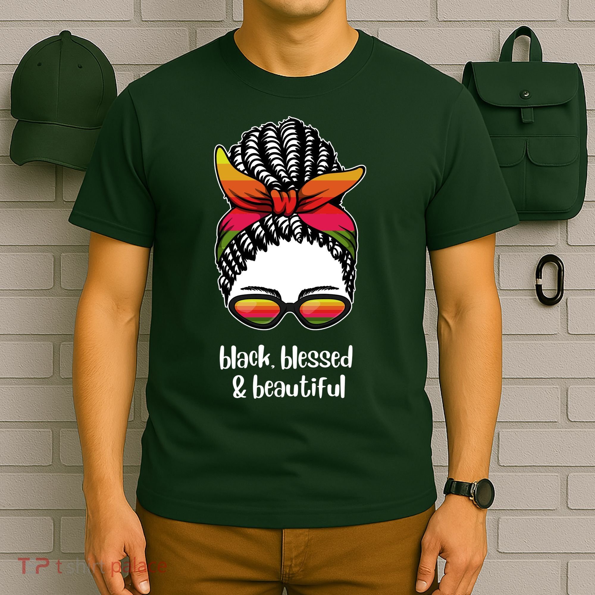 Black Blessed And Beautiful Hair Bun T-Shirt