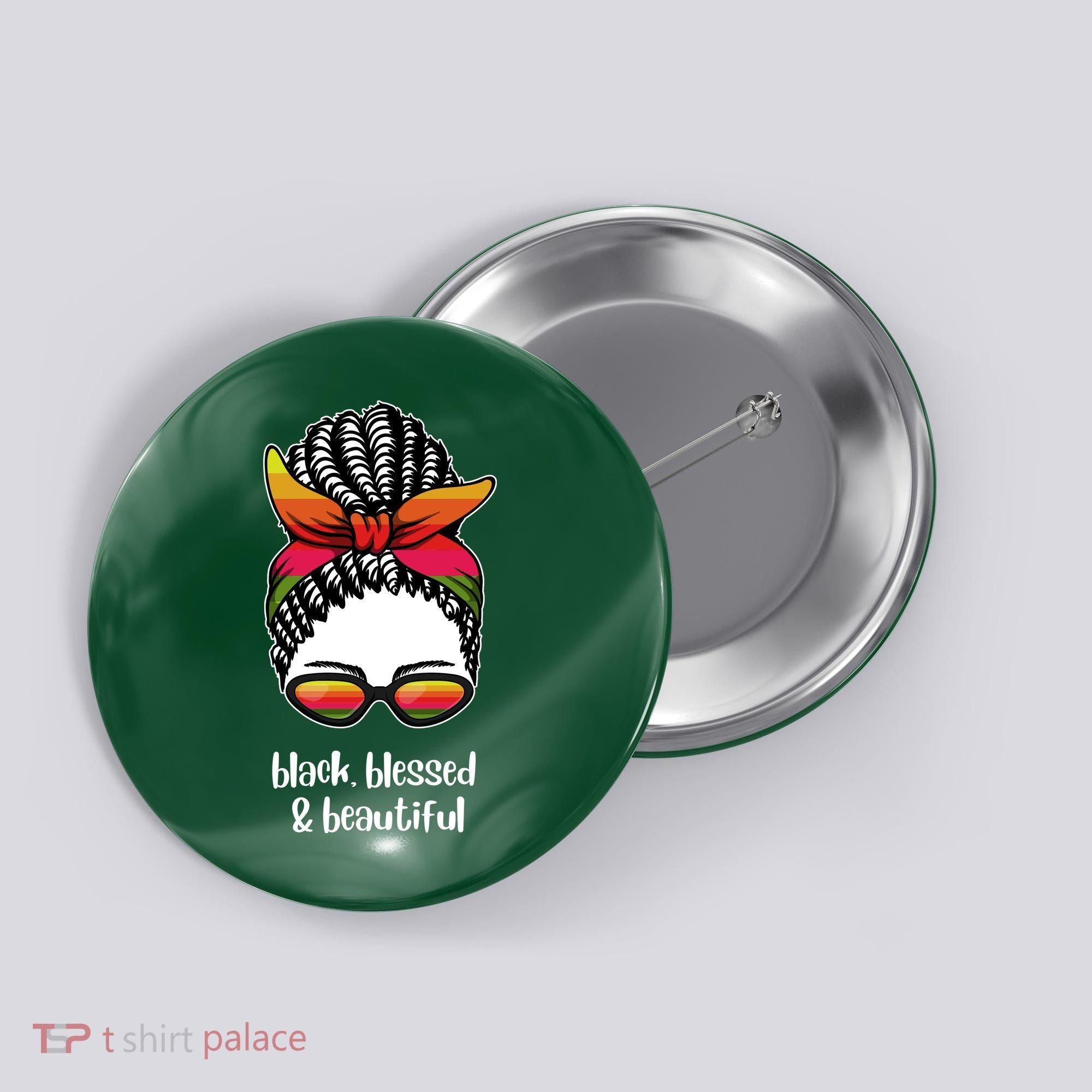 Black Blessed And Beautiful Hair Bun Button