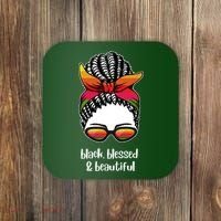 Black Blessed And Beautiful Hair Bun Coaster thumb 0