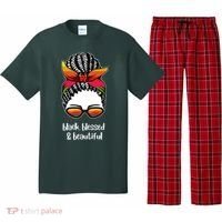 Black Blessed And Beautiful Hair Bun Pajama Set thumb 0