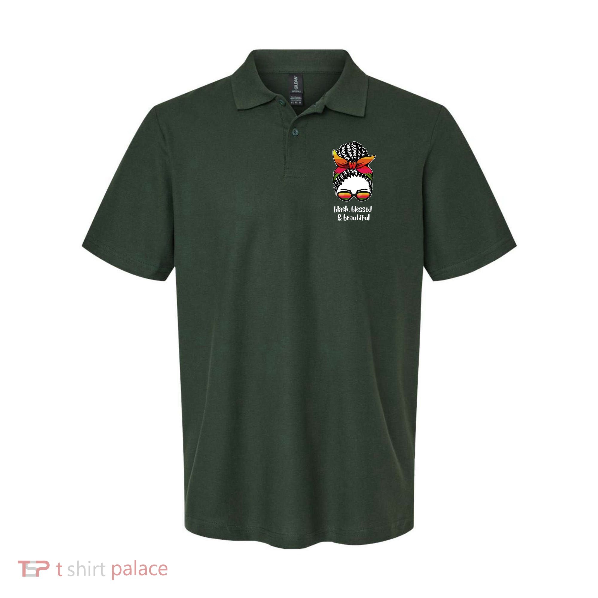 Black Blessed And Beautiful Hair Bun Polo