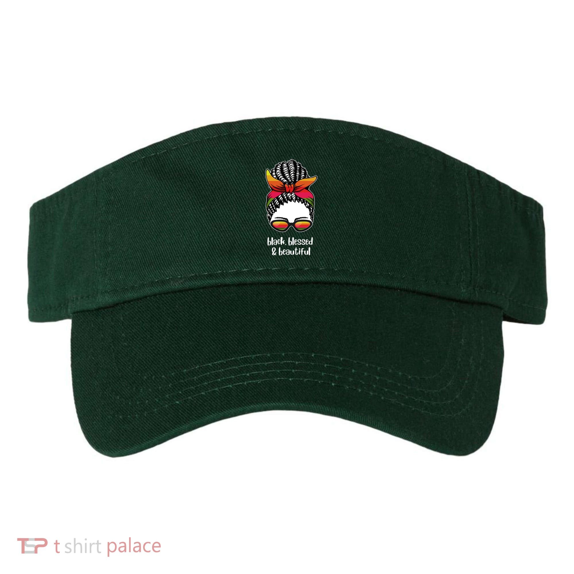 Black Blessed And Beautiful Hair Bun Visor