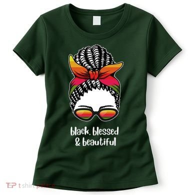 Black Blessed And Beautiful Hair Bun Women's T-Shirt