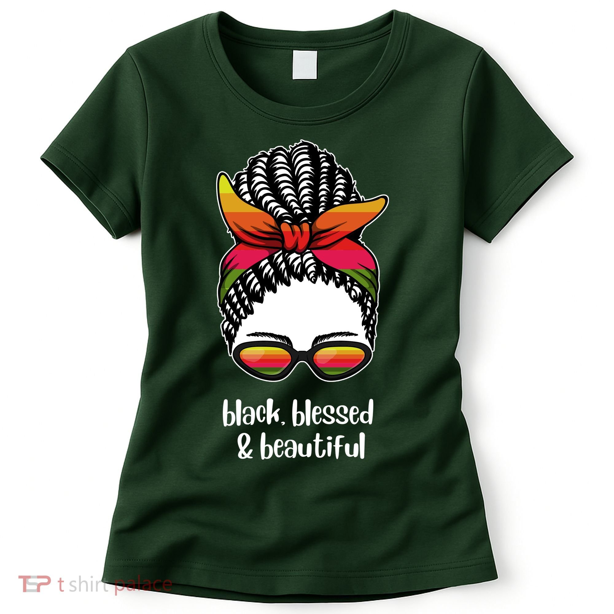 Black Blessed And Beautiful Hair Bun Women's T-Shirt