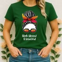 Black Blessed And Beautiful Hair Bun Women's T-Shirt thumb 2