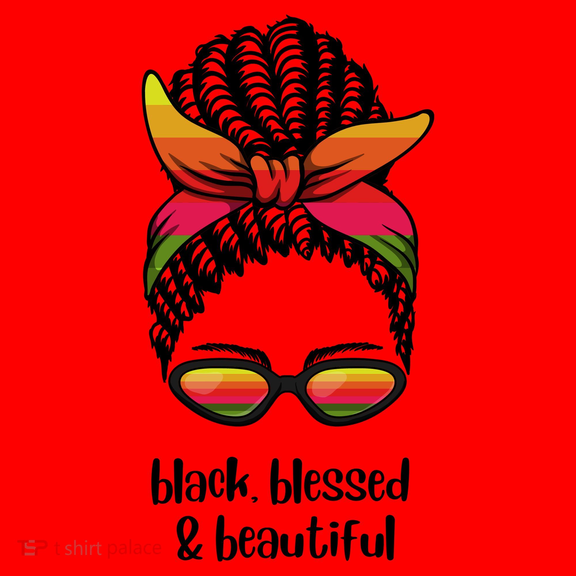 Black Blessed And Beautiful Hair Bun Santa Hat