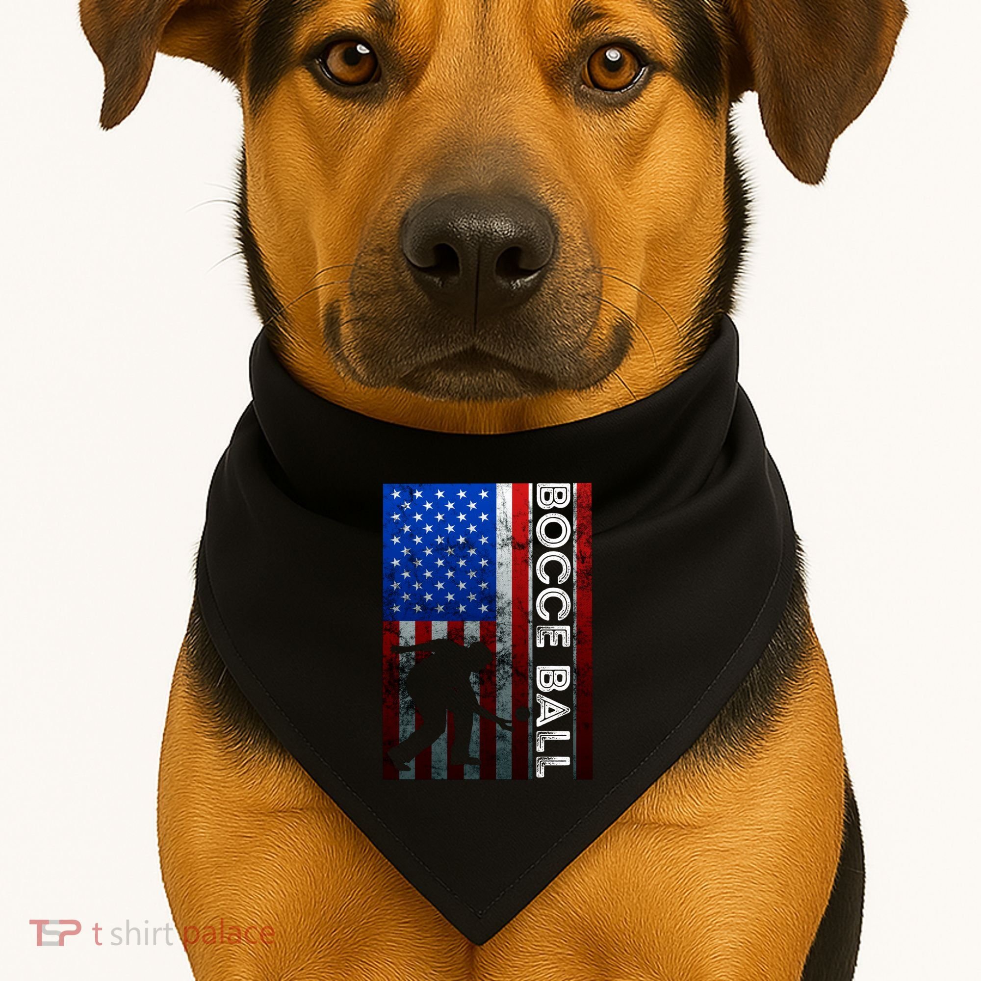 Bocce Ball American Bocce Ball Player Usa Petanque Gift USA-Made Doggie Bandana