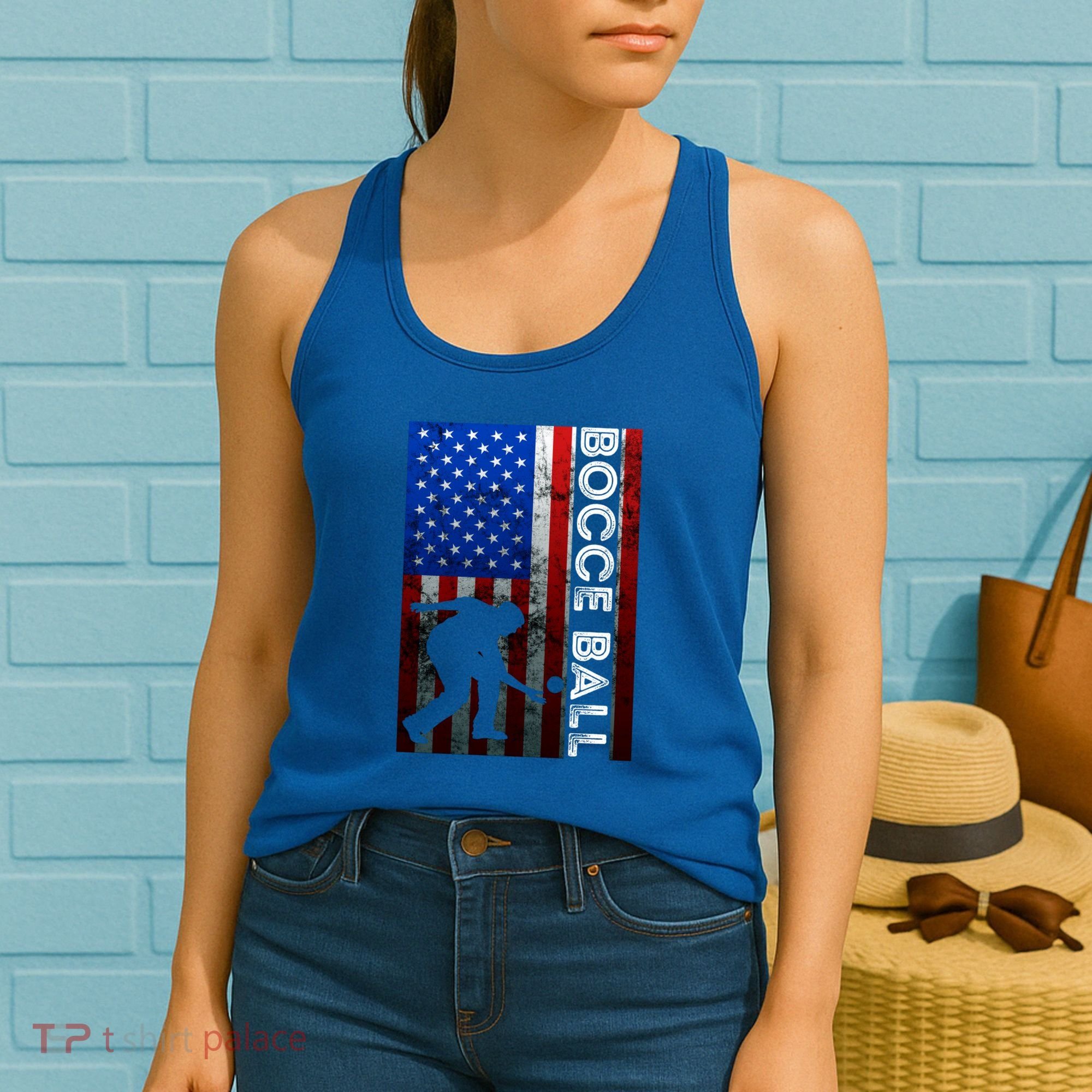 Bocce Ball American Bocce Ball Player Usa Petanque Gift Women's Tank Top