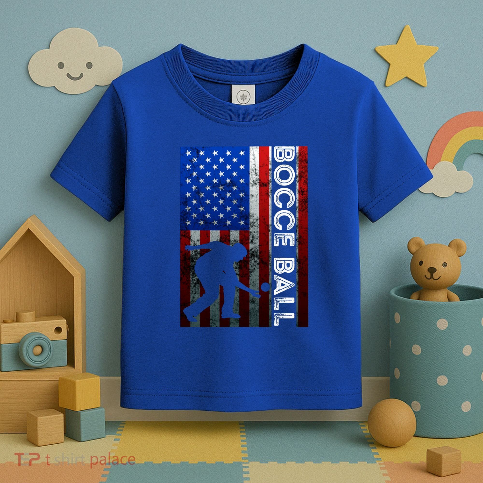 Bocce Ball American Bocce Ball Player Usa Petanque Gift Toddler T-Shirt