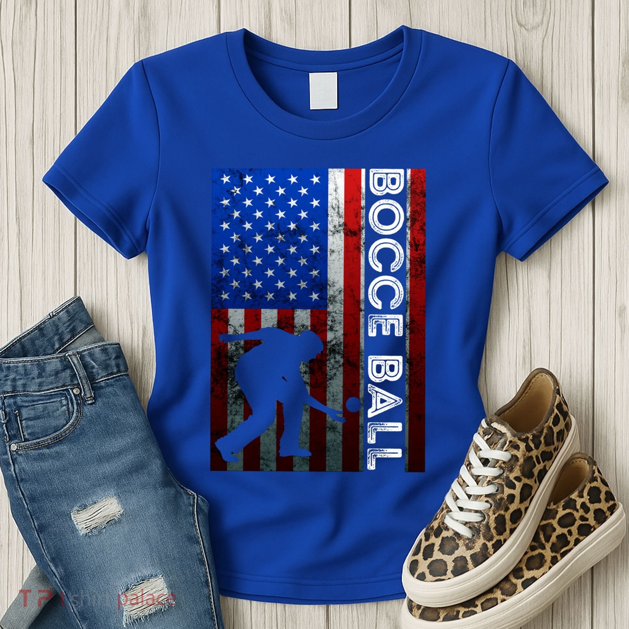 Bocce Ball American Bocce Ball Player Usa Petanque Gift Women's T-Shirt