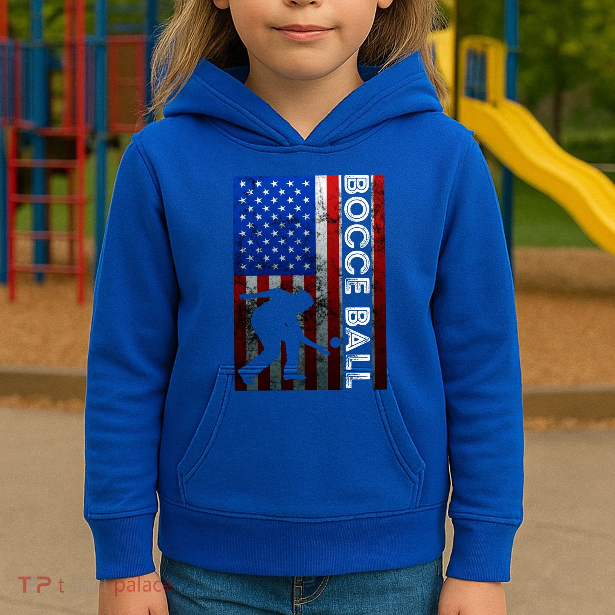 Bocce Ball American Bocce Ball Player Usa Petanque Gift Kids Hoodie