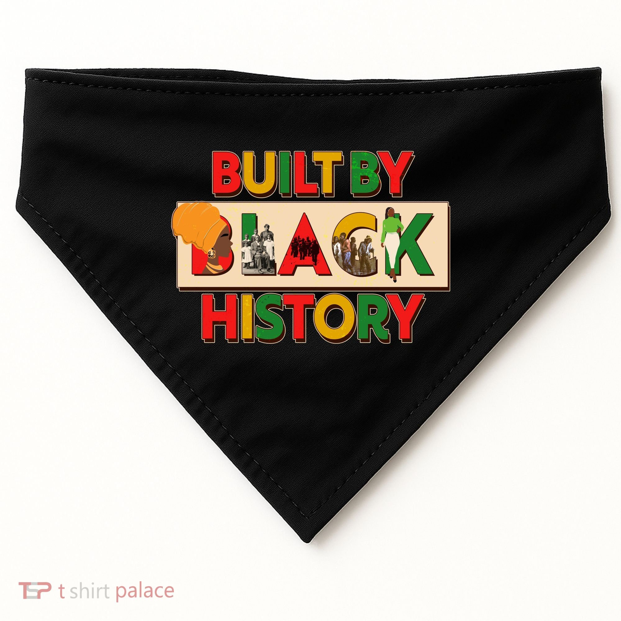 Built By Black History African American Culture USA-Made Doggie Bandana