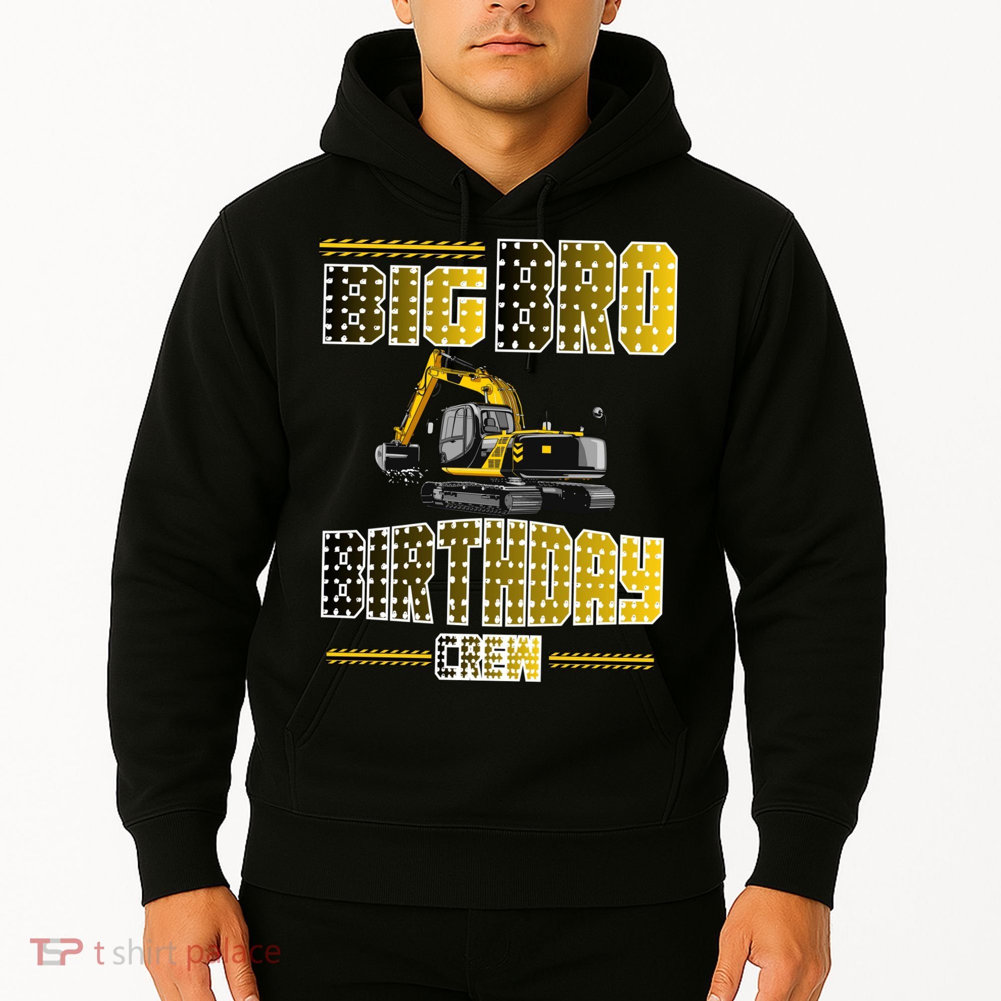 Big Bro Brother Birthday Crew Party Excavator Hoodie
