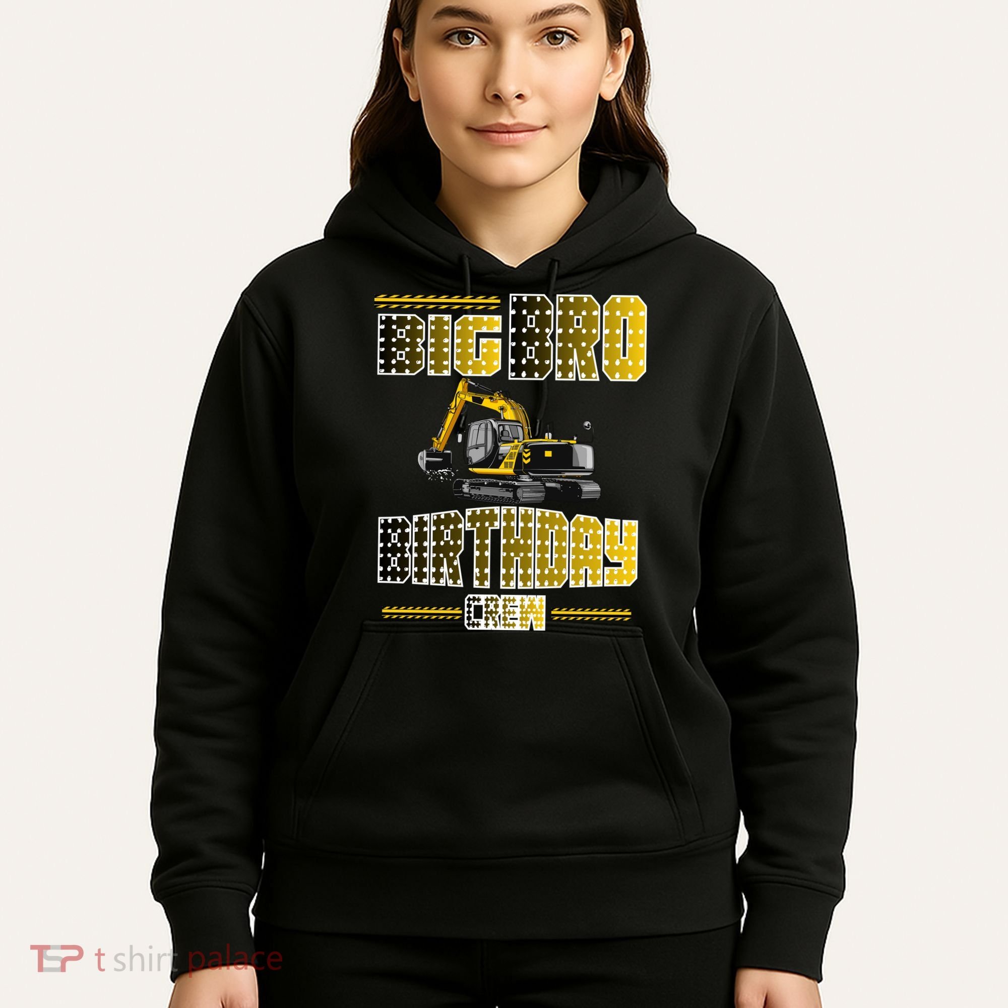 Big Bro Brother Birthday Crew Party Excavator Hoodie
