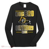 Big Bro Brother Birthday Crew Party Excavator Long Sleeve Shirt thumb 0