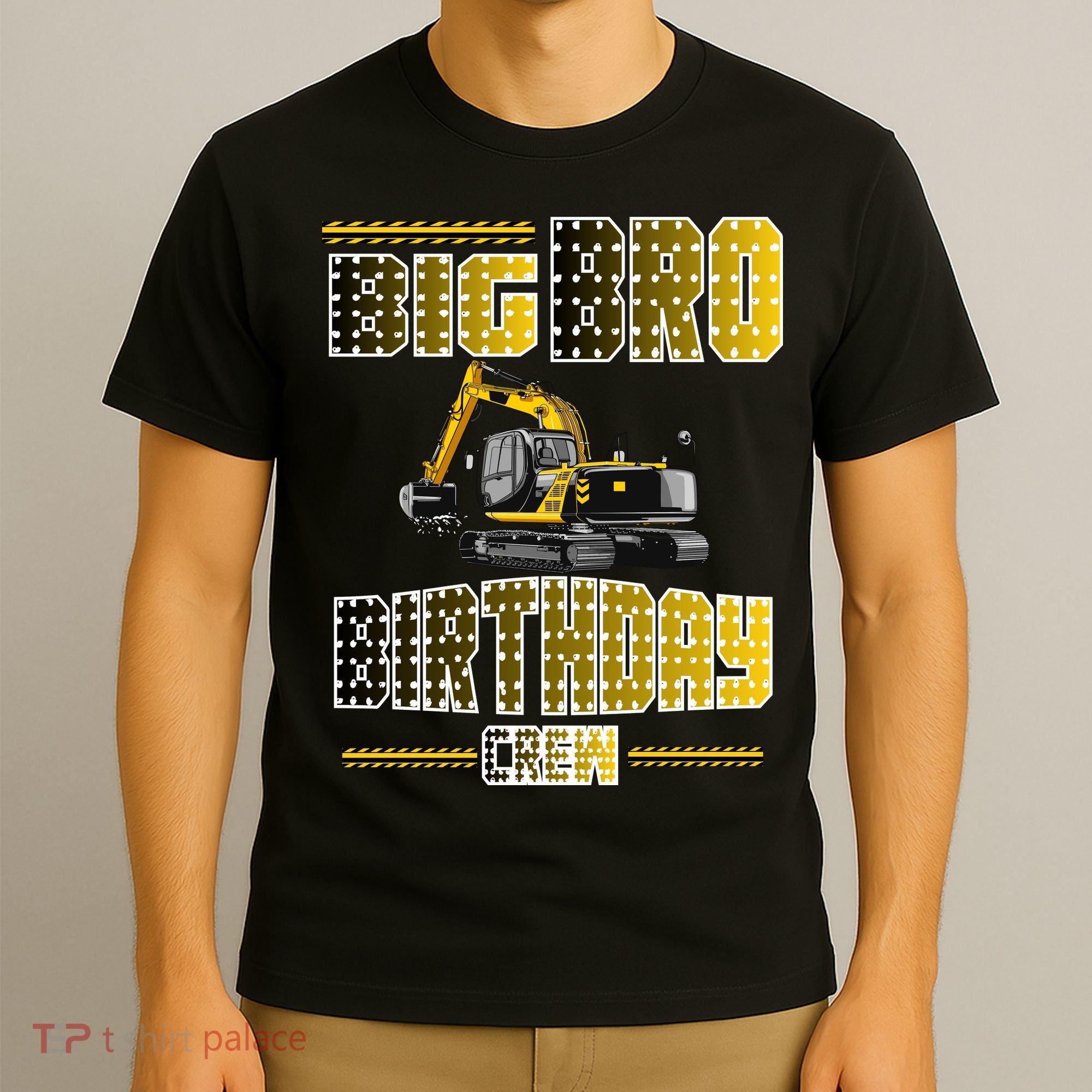 Big Bro Brother Birthday Crew Party Excavator T-Shirt