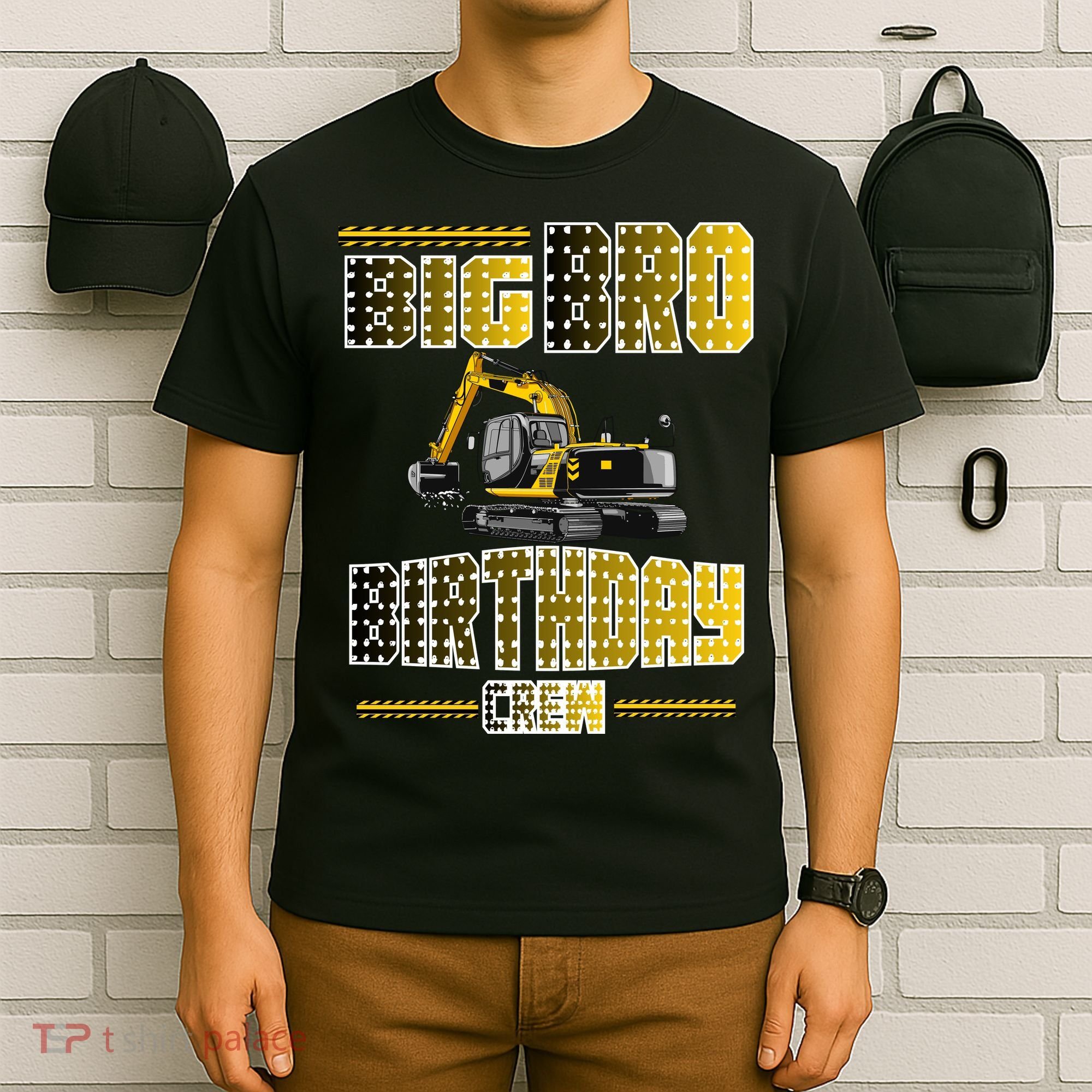 Big Bro Brother Birthday Crew Party Excavator T-Shirt