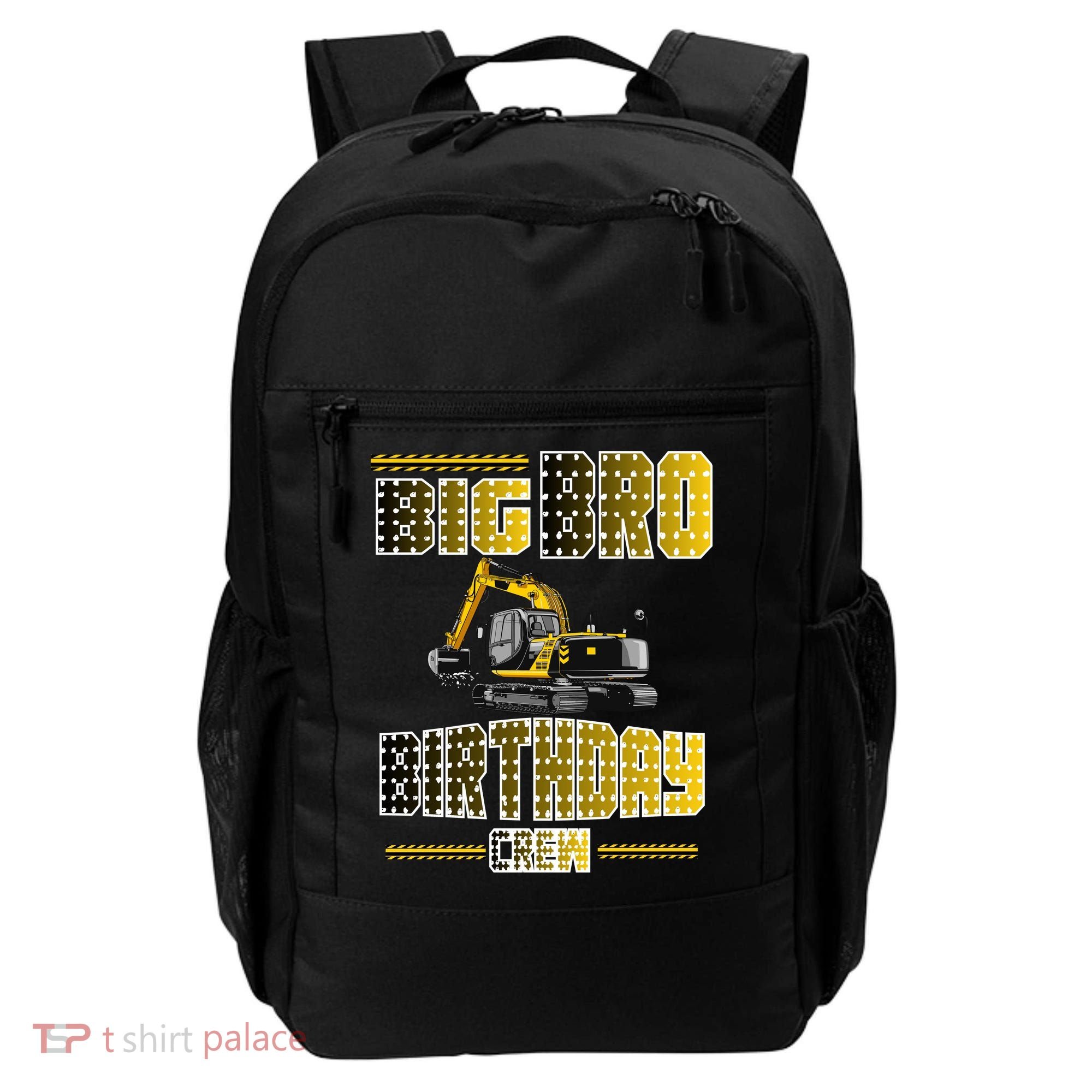Big Bro Brother Birthday Crew Party Excavator Backpack