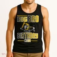 Big Bro Brother Birthday Crew Party Excavator Tank Top thumb 3