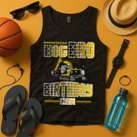 Big Bro Brother Birthday Crew Party Excavator Tank Top thumb 4