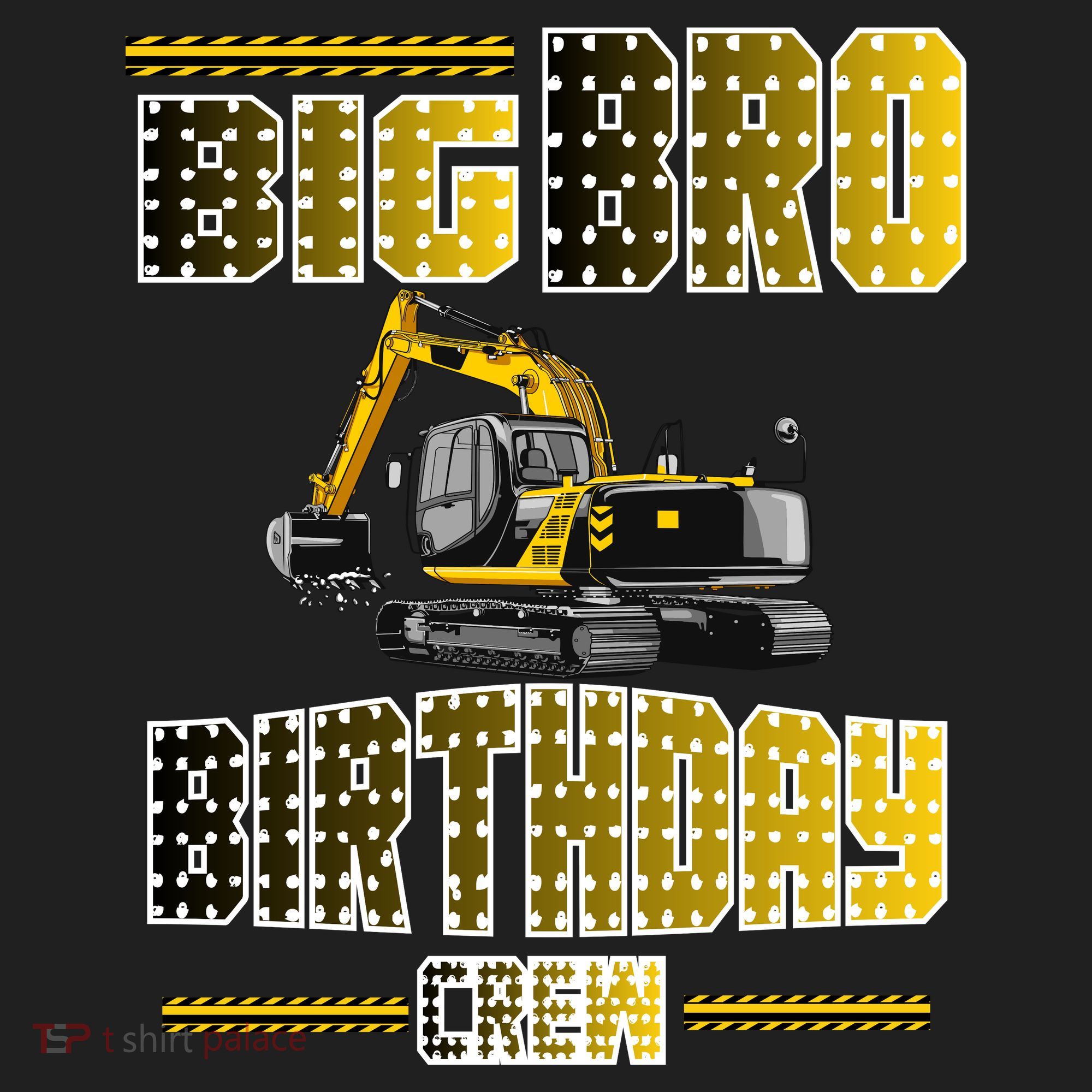 Big Bro Brother Birthday Crew Party Excavator Golf Towel