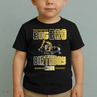Big Bro Brother Birthday Crew Party Excavator Toddler T-Shirt thumb 2