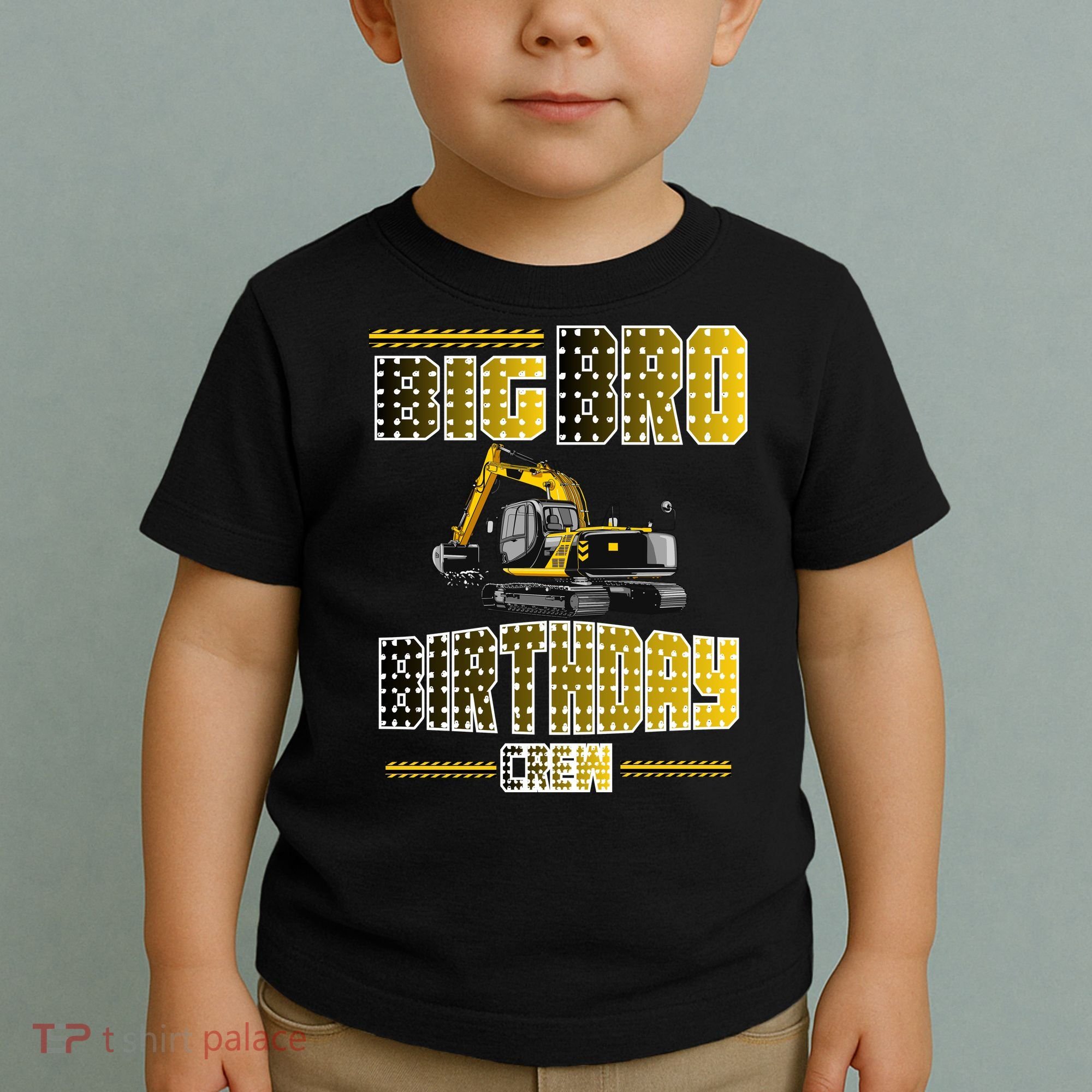 Big Bro Brother Birthday Crew Party Excavator Toddler T-Shirt