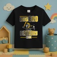 Big Bro Brother Birthday Crew Party Excavator Toddler T-Shirt thumb 3
