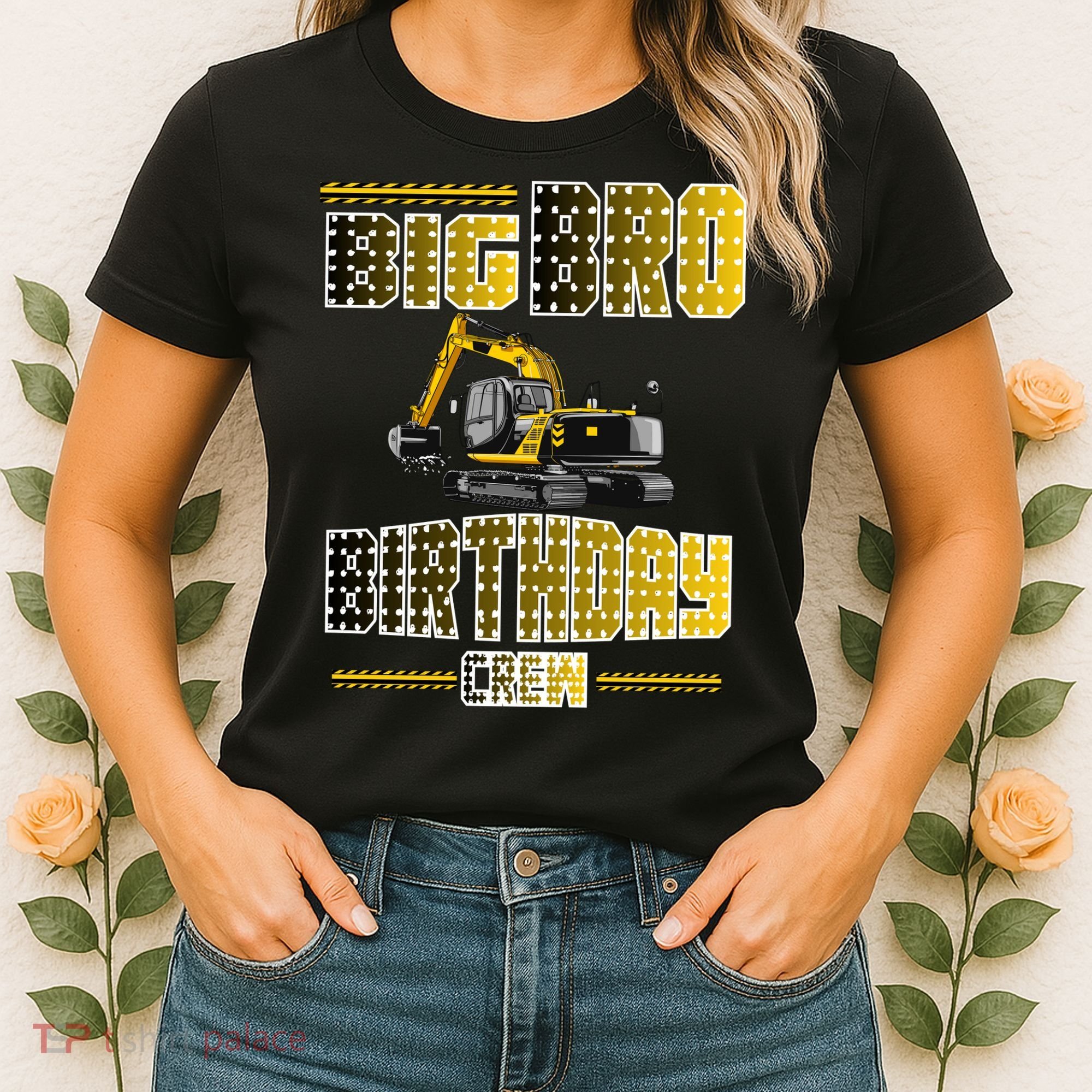 Big Bro Brother Birthday Crew Party Excavator Women's T-Shirt