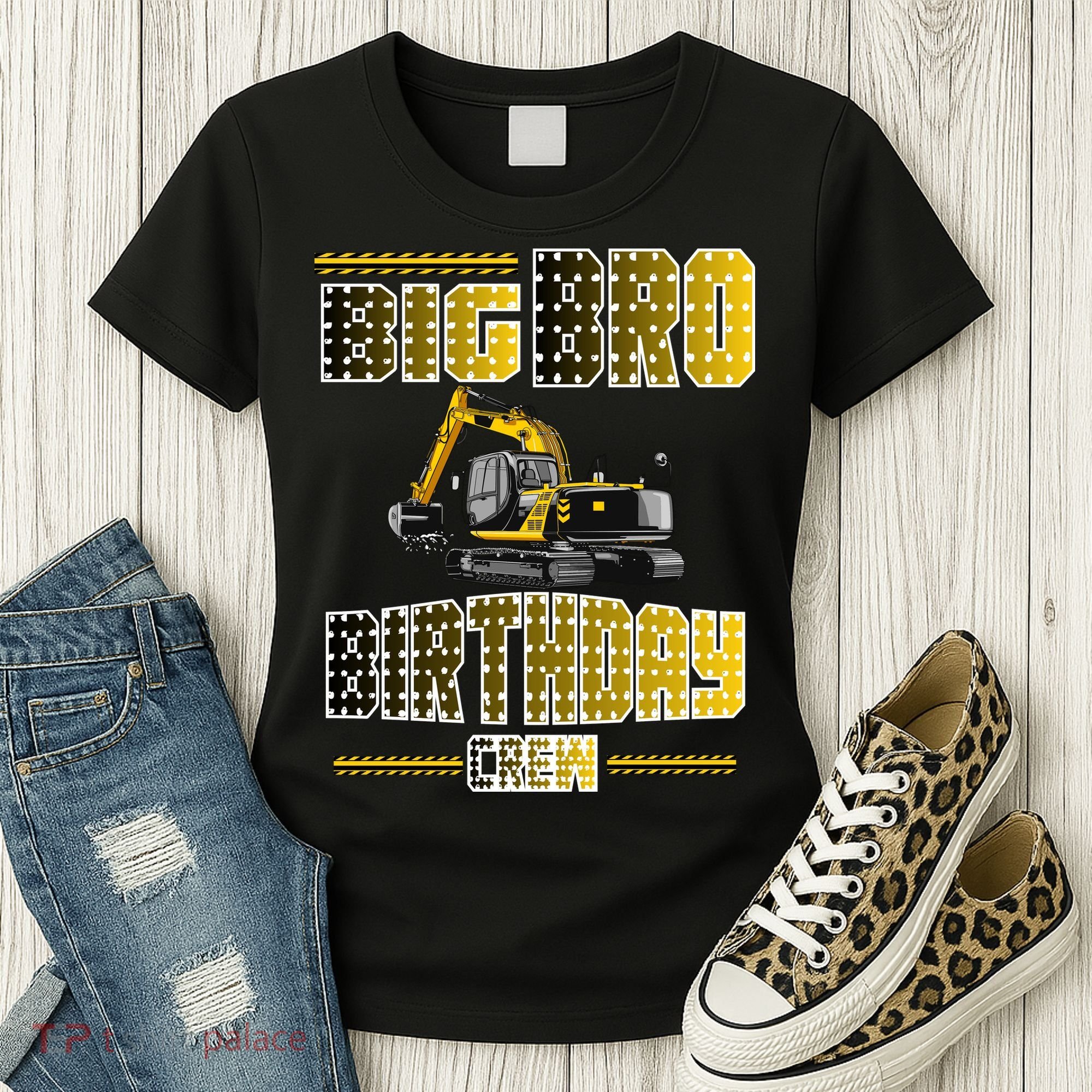 Big Bro Brother Birthday Crew Party Excavator Women's T-Shirt