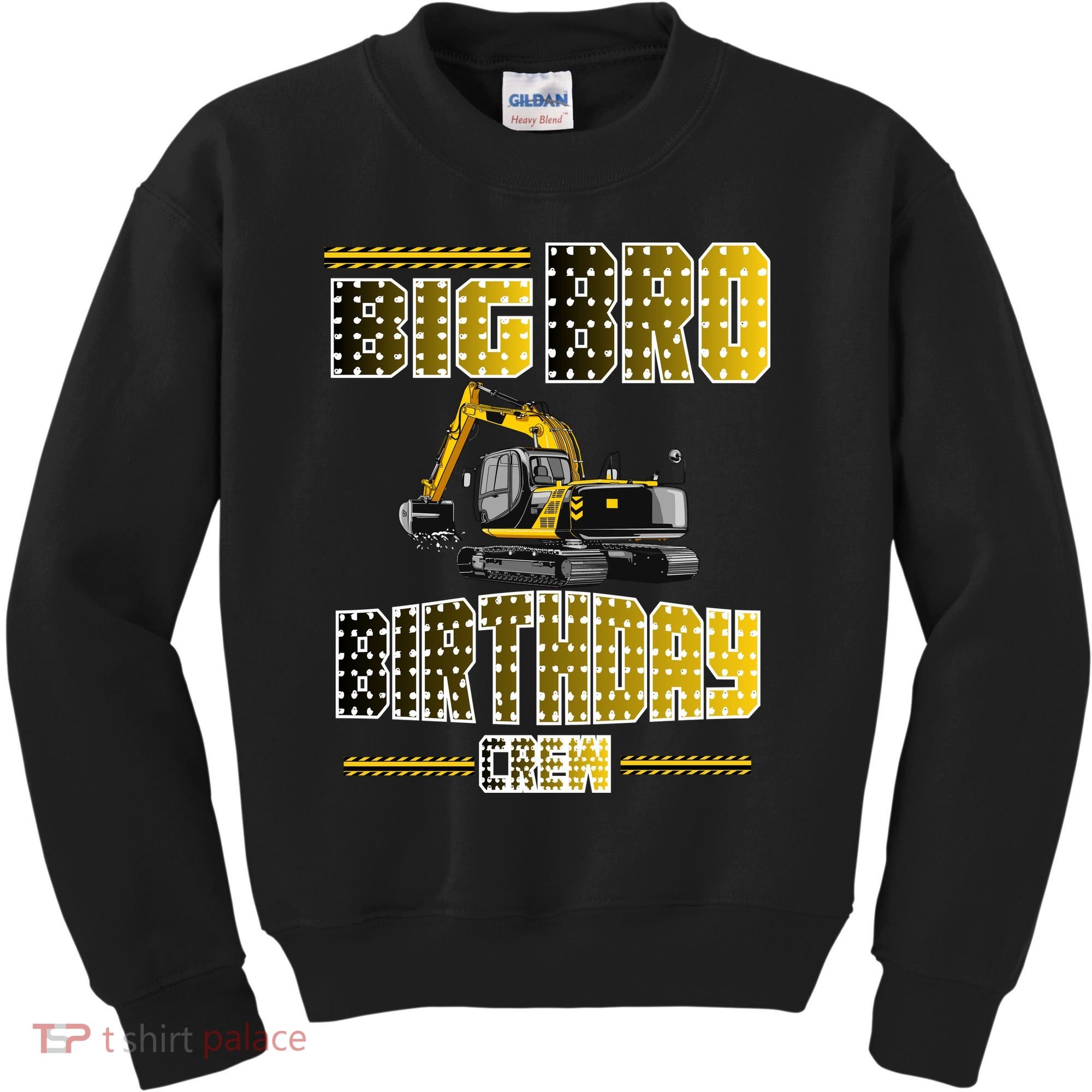 Big Bro Brother Birthday Crew Party Excavator Kids Sweatshirt