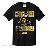 Big Bro Brother Birthday Crew Party Excavator Kids T-Shirt thumb 0
