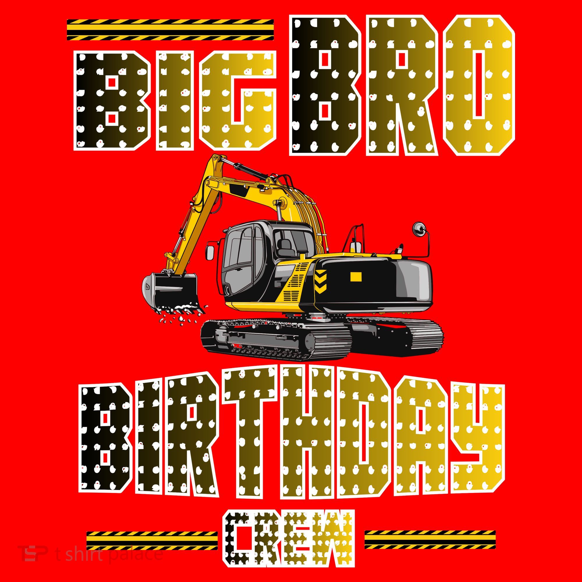 Big Bro Brother Birthday Crew Party Excavator Santa Hat