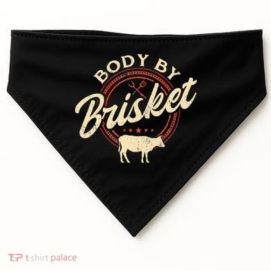 Body By Brisket Pitmaster BBQ Lover Smoker Grilling USA-Made Doggie Bandana