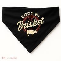Body By Brisket Pitmaster BBQ Lover Smoker Grilling USA-Made Doggie Bandana thumb 0