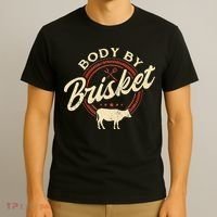 Body By Brisket Pitmaster BBQ Lover Smoker Grilling T-Shirt thumb 3