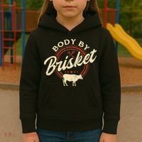 Body By Brisket Pitmaster BBQ Lover Smoker Grilling Kids Hoodie thumb 3