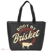 Body By Brisket Pitmaster BBQ Lover Smoker Grilling Tote Bag thumb 0
