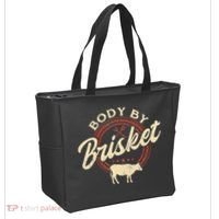 Body By Brisket Pitmaster BBQ Lover Smoker Grilling Tote Bag thumb 2