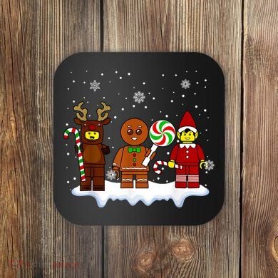 Block Brick Building Figure Christmas Master Builder Coaster