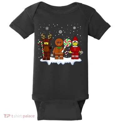 Block Brick Building Figure Christmas Master Builder Baby Bodysuit
