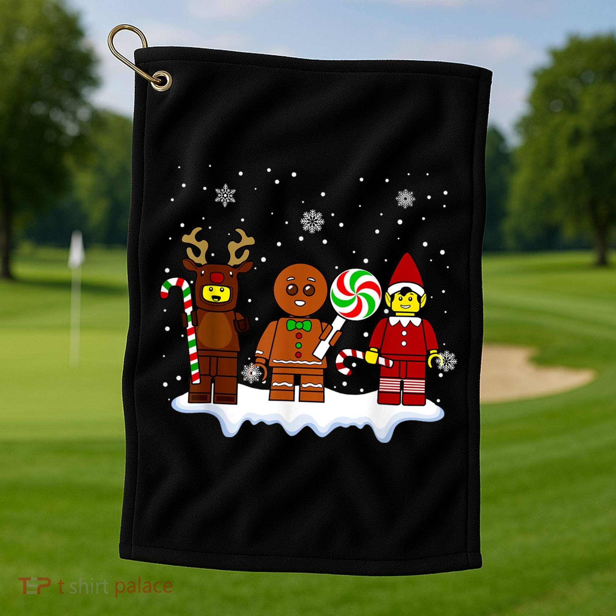 Block Brick Building Figure Christmas Master Builder Golf Towel