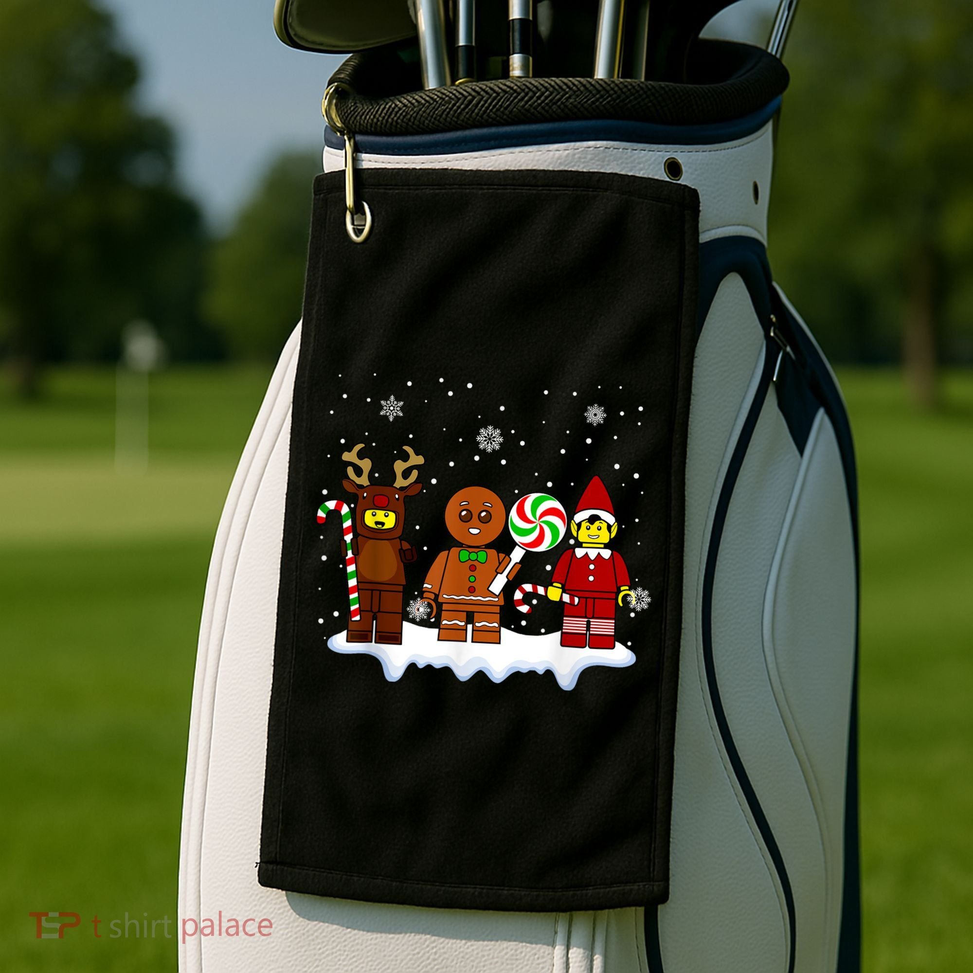 Block Brick Building Figure Christmas Master Builder Golf Towel
