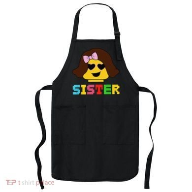 Building Bricks Blocks Sister Master Builder Family Matching Apron