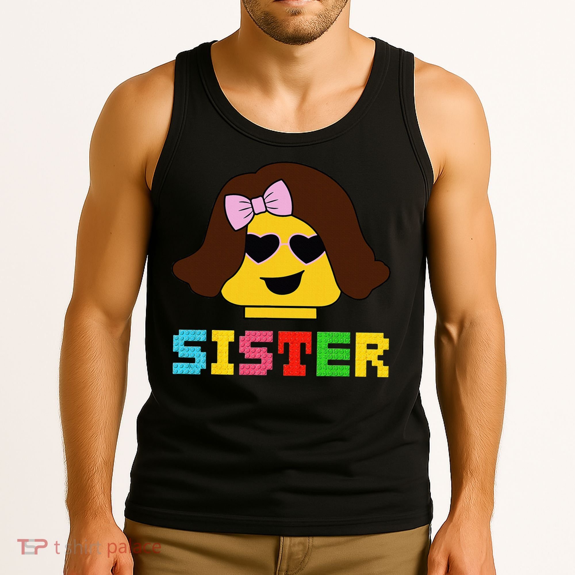 Building Bricks Blocks Sister Master Builder Family Matching Tank Top