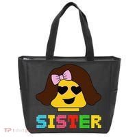 Building Bricks Blocks Sister Master Builder Family Matching Tote Bag thumb 0