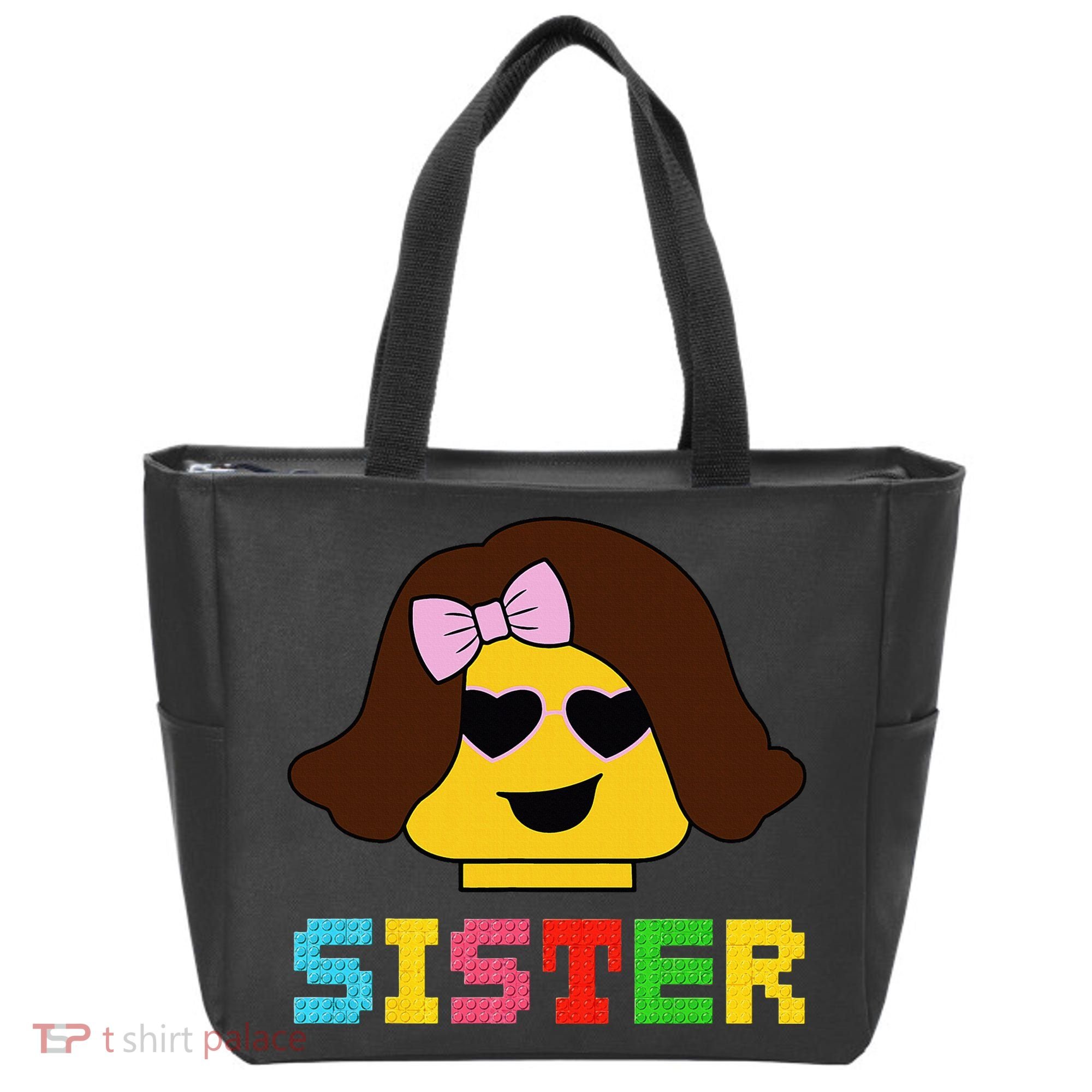 Building Bricks Blocks Sister Master Builder Family Matching Tote Bag